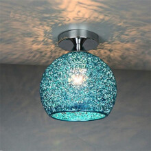 Modern blue aluminum ceiling pendant light, light fixture for bedroom, living room, hallway (bulb not included)
