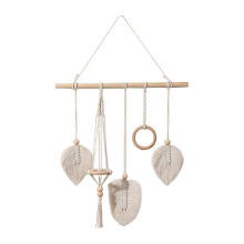 Tapestry Bohemian Woven Beige Leaves Design Kids Room Hanging Decor