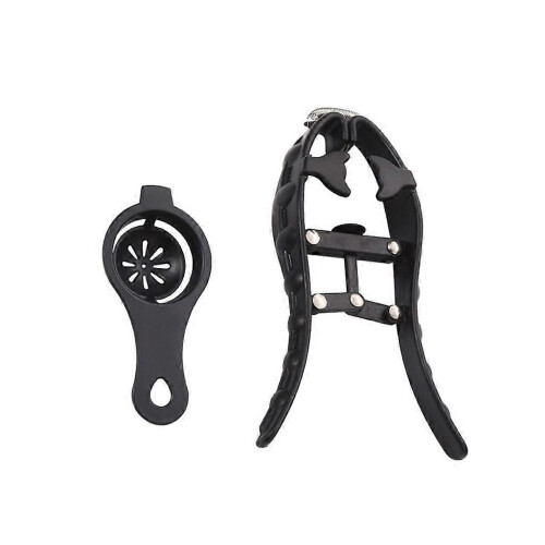 1 Set Egg Opener Spring Design Easy to Open Lightweight Yolk Separator Egg Cracking Tool Kitchen Gadgets - Black