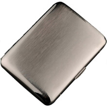 Glossy Silver Cigarette Case Holds 16 Cigarettes - Stylish & Durable Compact Design for Smokes and Accessories