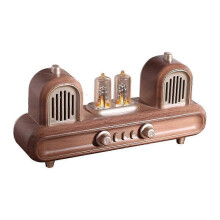 Retro Bluetooth Speaker with LED Light Portable Stereo Soundbar FM Radio Supports TF Card, USB, AUX for Home and Outdoors