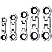 5-Piece Flex- Stubby Ratcheting Combination Wrench Set, Mini Wrench Set, Double Box End Flex-, Mini Spanner Set Edition 528