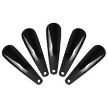 5-Piece Comfortable Black Shoe Horns with Small Design for Senior's Dressing Aid and Easy Wear Edition 0724