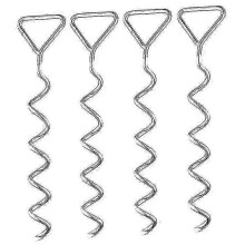 Stainless Steel Spiral Ground Anchor Kit for Extra Safety - Trampoline Equipment - 4 Pieces Edition 0724