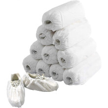 White 100 Pack Disposable Nonwoven Shoe Covers For Carpet Cleaning, Floor Protection Edition B