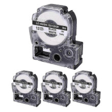 4 Pack Compatible Label Tape Replacement for Epson LK-4WBN (SS12KW) Label Tape Cartridges Black on W SZRH A-C