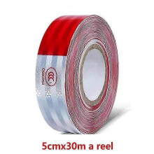 Red And Motorcycle Car Reflector Sticker White Truck Safety Tape Warning Night Light Waterproof Trailer5cmx30m a reel SZRH A-GB