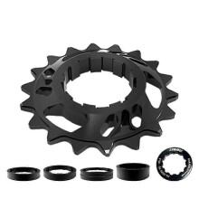 Single Speed Flywheel Conversion Kit 18T Cassette Cog Road Bike Sprocket for Freewheel Chain Black Edition 528