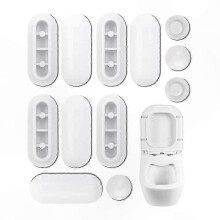 12-Pack Toilet Seat Cushion Covers with Support Plugs and Dampers for Enhanced Comfort and Stability