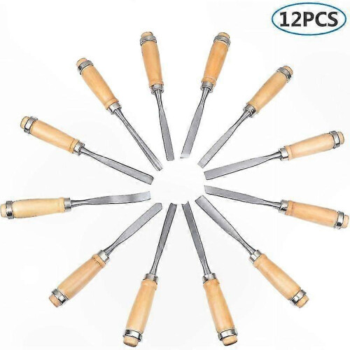 12-Piece Woodworking Chisel Set for Hand Carving and Sculpting Tools