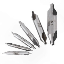 High-Speed Steel Center Drill Bits, Double-Ended, 6-Piece Set (1/1.5/2/2.5/3/5mm)