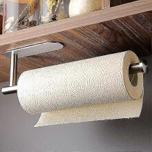 Stainless Steel Self-Adhesive Paper Towel Dispenser for Kitchen Use