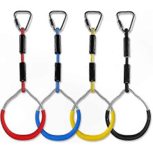 Multi-Function Kids Swing with Climbing Rings, Max Load 160kg, Durable Plastic Rings for Outdoor Play