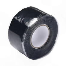 2 Rolls of 1.5m Self-Sealing Silicone Tape, 25mm Wide, Black for Insulation and Sealing Applications