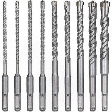 Tile and Concrete Drill Bits Set, 9PCS (5mm - 16x160mm), SDS-Plus Hammer Drill Bits for Brick and Masonry