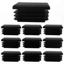 Black Square Plastic Plugs for Tubing, 10-Pack Chair End Caps