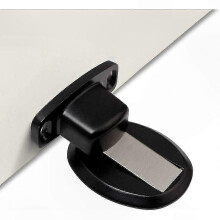 Heavy Duty Magnetic Door Stop with Concealed Screws and Self-Adhesive Mounting in Black Finish
