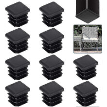 Square Tube Furniture Caps 20x20mm 20 Pcs Black Leg Protectors