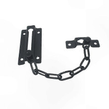 Black Anti-Theft Door Lock with Chain, Durable Stainless Steel Construction for Enhanced Security