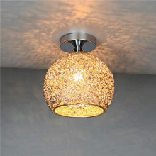 Modern champagne aluminum ceiling pendant light, light fixture for bedroom, living room, hallway (bulb not included)
