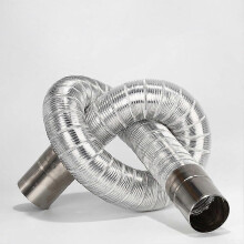 Stainless Steel Flexible Flue Liner, 50mm Diameter, Adjustable Length 0.65-1.5m for Multi-Fuel Appliances
