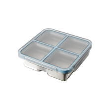 Robuster, geteilter Lunchbehälter aus rostfreiem 304-Stahl,-Blau