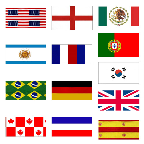 Assorted National Flag Headscarves 4Pcs Comfortable-Spain 1