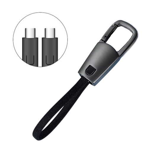 60W Fast Charge Keychain Cable Type C Braided Nylon with Alloy
