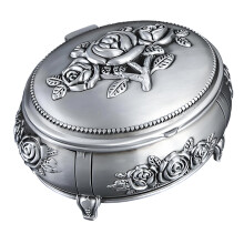 Elegant European Vintage Alloy Jewelry Box With-Ancient Tin
