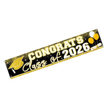2026 Graduation Banners Large Size For 2026-black gold