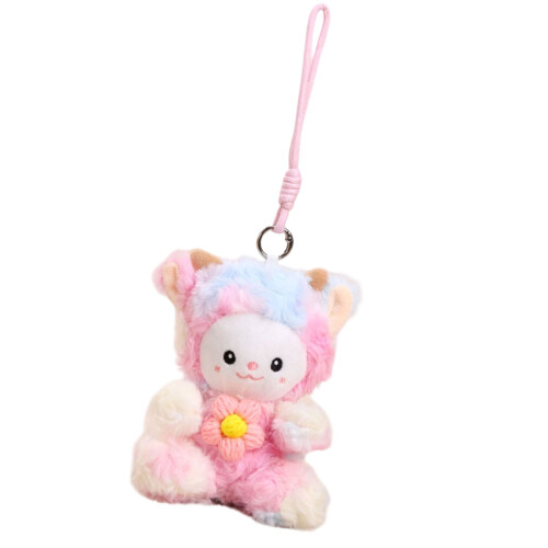 Entzückender bunter Schaf-Schlüsselanhänger,-Rosa
