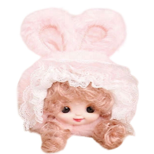 Elegant Rabbit Ears Key Accessory Smooth Coating Doll-Pink