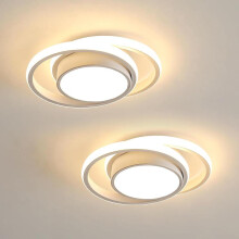 Set mit 2 runden LED-Deckenleuchten, 32 W, 2350 lm, warmweißes Licht (3000 K), 28 cm Durchmesser