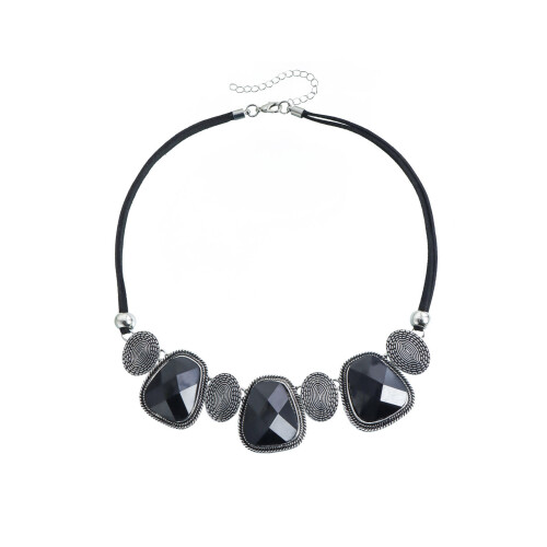 Trendige Retro-inspirierte schwarze-Antikes Silber