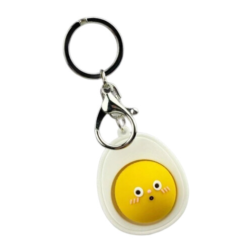 Lovely Eggs Designs PVC Keyring With Push Button-boiled eggs