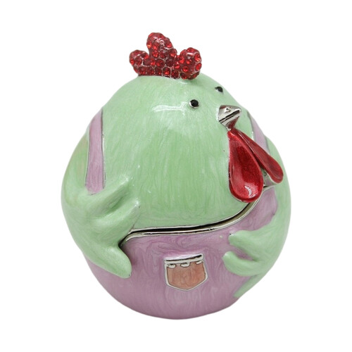 Handcrafted Alloy Chicken Shaped Keepsake Box Ideal For-G