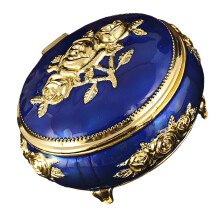 Alloy Jewelry Box European Designs Ideal For Gift-Golden Blue