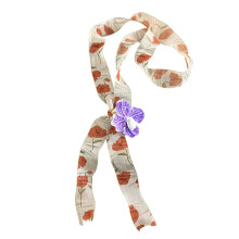 Handgemaakte sjaalketting met bloemenkralen en delicate-C