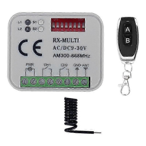 Universal 300-868MHz Remote Receiver for Garage Door Control Switch AC/DC 9-30V