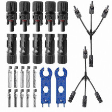 Y-Type Solar Branch Connectors, 3-Way PV Adapter (M/FFF & F), Compatible with PV Wrench Tool