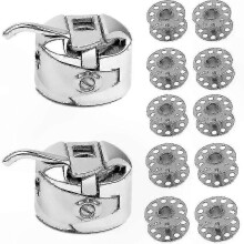 10-Pack Metal Sewing Bobbins with 2 Cases for Multiple Sewing Machine Models
