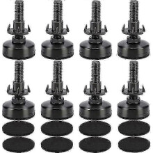 Adjustable M10 Furniture Leg Feet Set with Knock-in Nuts, Straighteners, and Screws