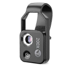 200X Cell Phone Microscope Accessory with CPL Lens, Portable Mini Digital Microscope with LED Light