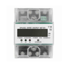 Calibrated 3-Phase LCD Electricity Meter with Top-Hat Rail Mount and 3-Wire Current Measurement