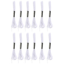 12x White Anchor needle Cotton Embroidery Thread Floss