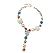 Unique Handcrafted Resin And Alloy Necklace With-Silver