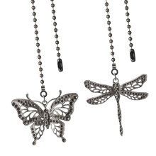 Elegante silberfarbene Darner-Schmetterlings-Fächerkette mit