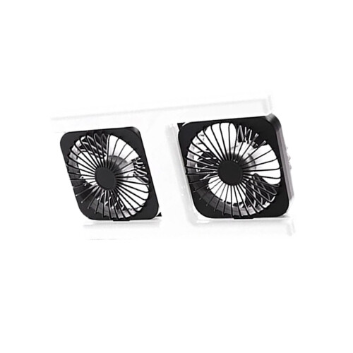 LED Ceiling Fan With Two Head Design E27 Lamp Holder 3-Black