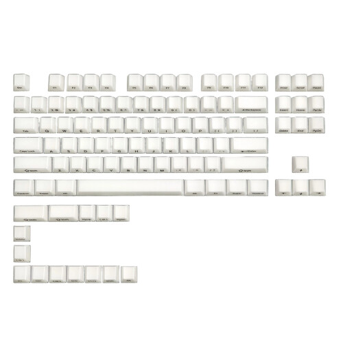 101Key PC Double Shot Side Lits Translucents Keycap Set-White