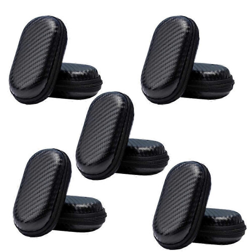 Headphone Bag Oval Headphone Storage Box Straw Mat Pattern